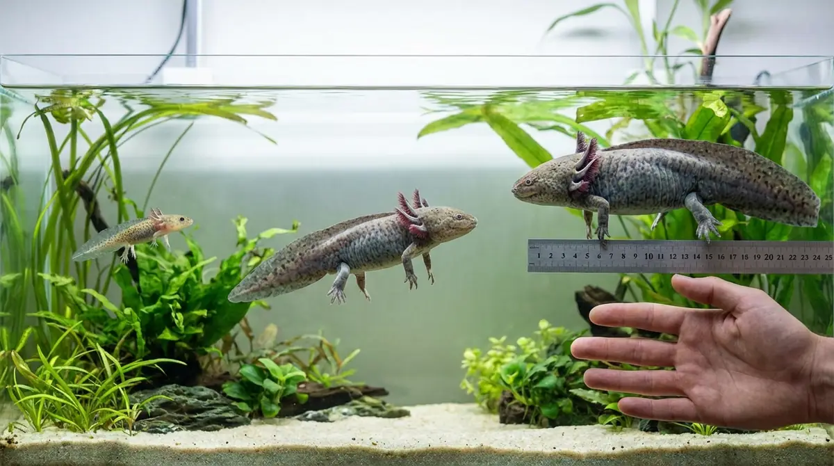 【結論】ウーパールーパーの体長は成体で20〜25cm|最大30cm超の個体も