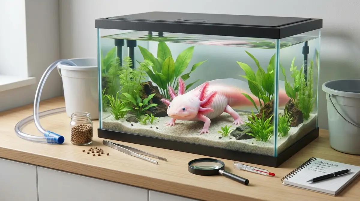 ウーパールーパーの日常の世話｜餌やり・水換え・健康チェック