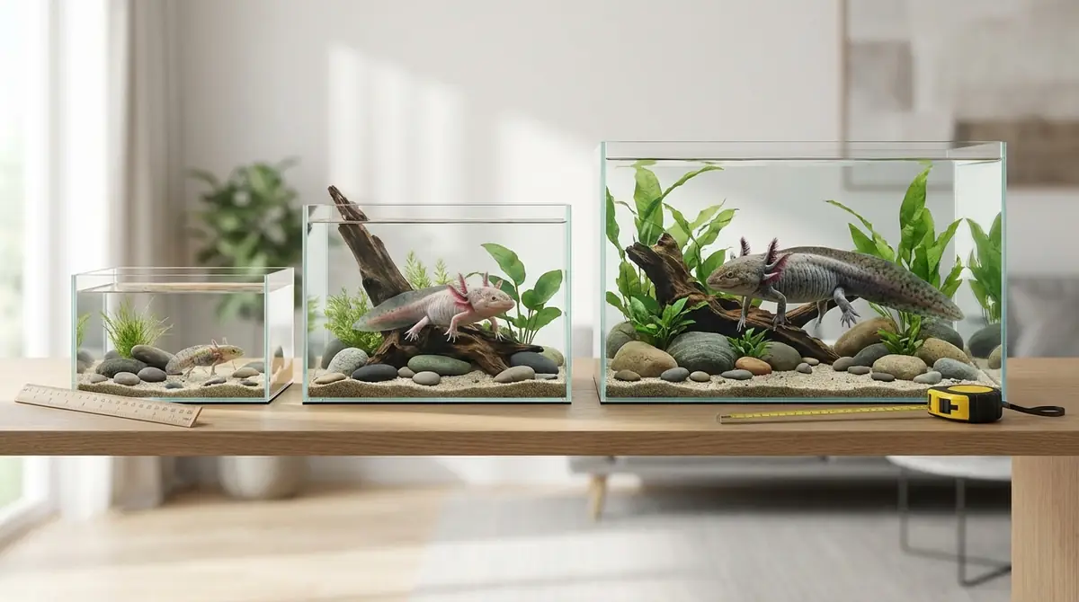 ウーパールーパーの大きさに合った水槽サイズの選び方