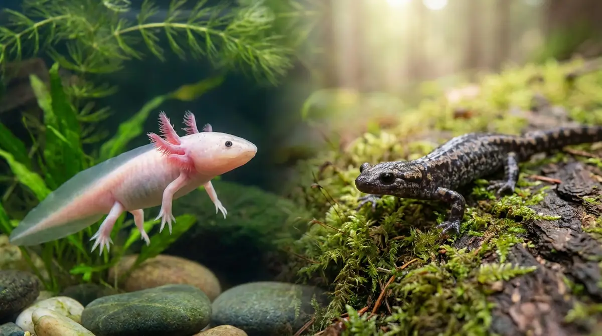 ウーパールーパーとサンショウウオの違い