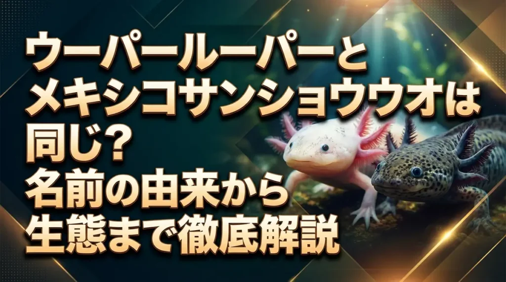 ウーパールーパーとメキシコサンショウウオは同じ？名前の由来から生態まで徹底解説