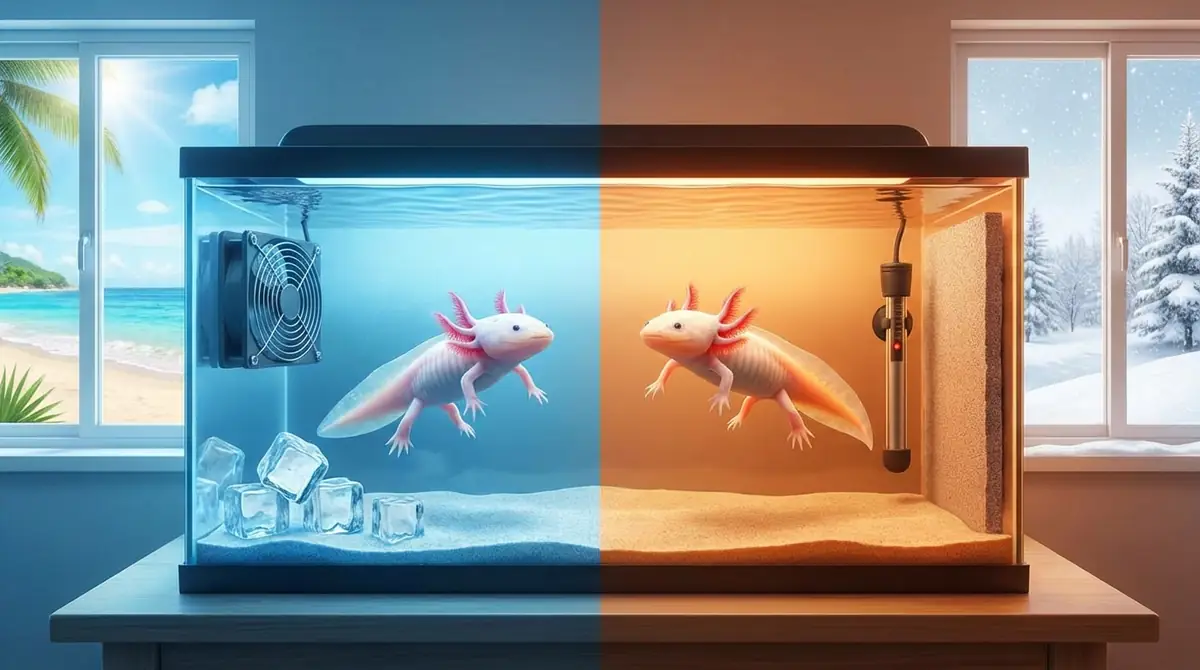 ウーパールーパーの水温管理｜夏と冬の対策