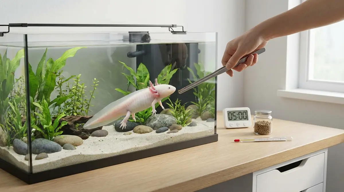 1日5分でOK|ウーパールーパーの日常世話スケジュール