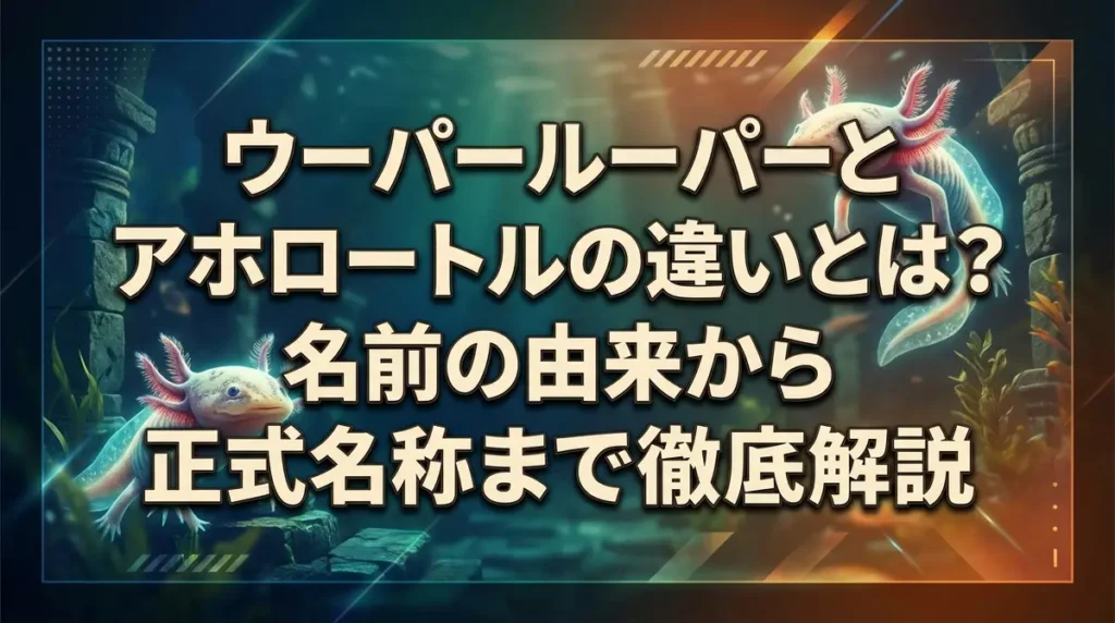 ウーパールーパーとアホロートルの違いとは？名前の由来から正式名称まで徹底解説