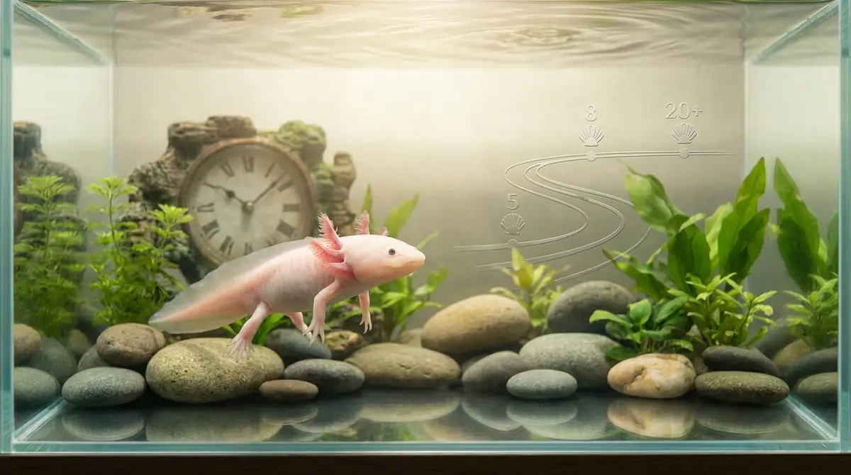 ウーパールーパーの寿命は平均5〜8年|最長20年超の記録も