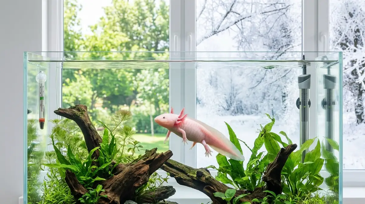 ウーパールーパー水槽の水温管理|適正温度と季節別対策