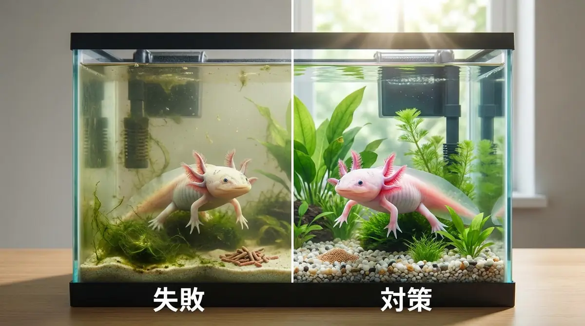 ウーパールーパー水槽でよくある失敗5選と対策