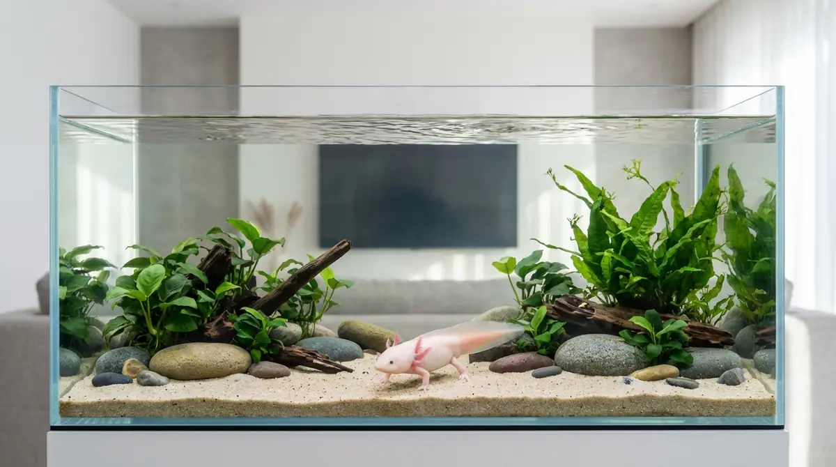 【結論】ウーパールーパーの水槽サイズは45cm以上・理想は60cm