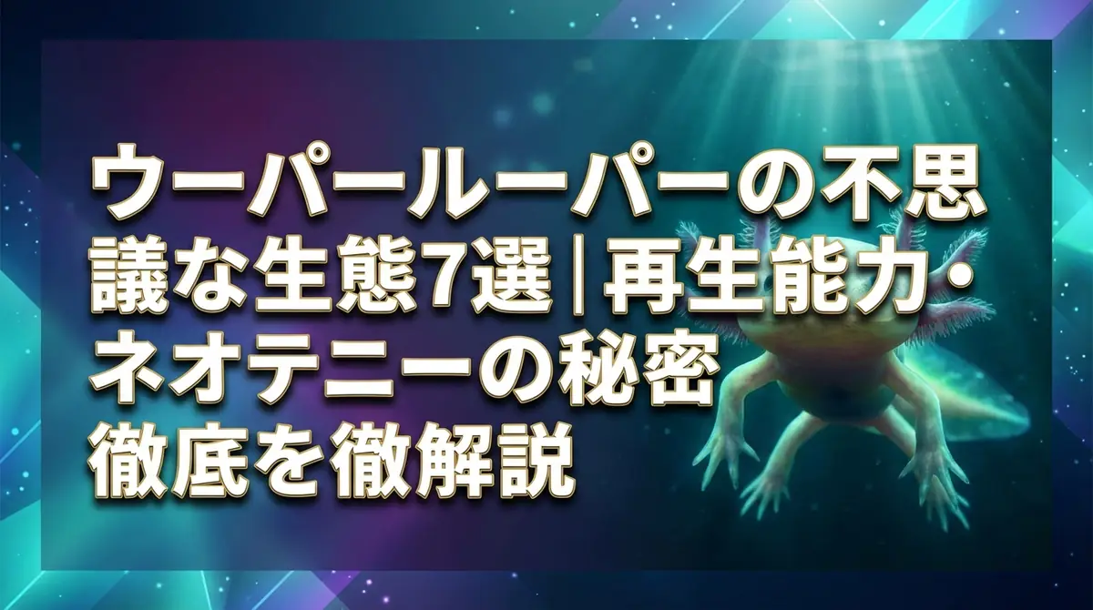 ウーパールーパーの不思議な生態7選|再生能力・ネオテニーの秘密を徹底解説