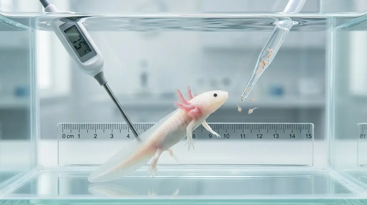 ウーパールーパー幼体の基本データ【サイズ・期間・水温・餌の頻度】