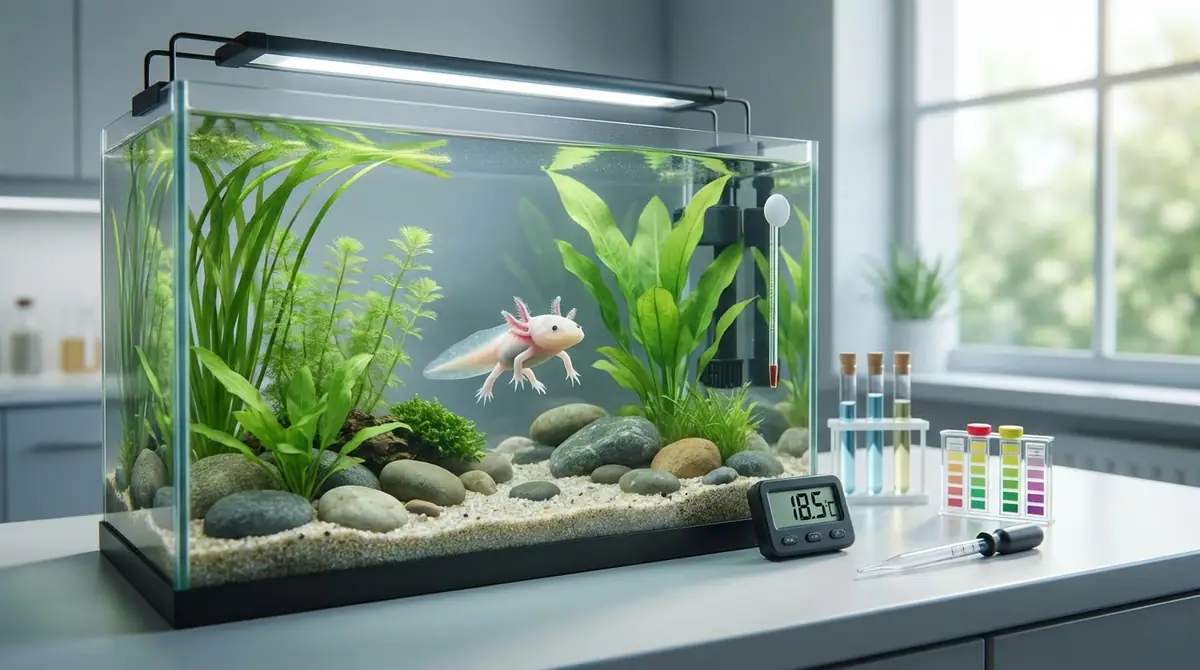 ウーパールーパー幼体の水温・水質管理