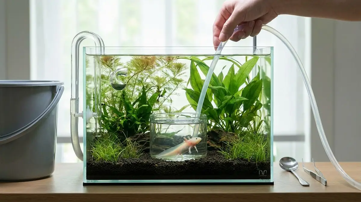 ウーパールーパー幼体の水換え頻度と正しい手順