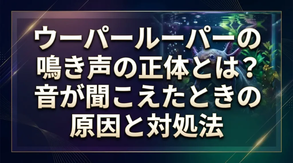ウーパールーパーの鳴き声の正体とは？音が聞こえたときの原因と対処法
