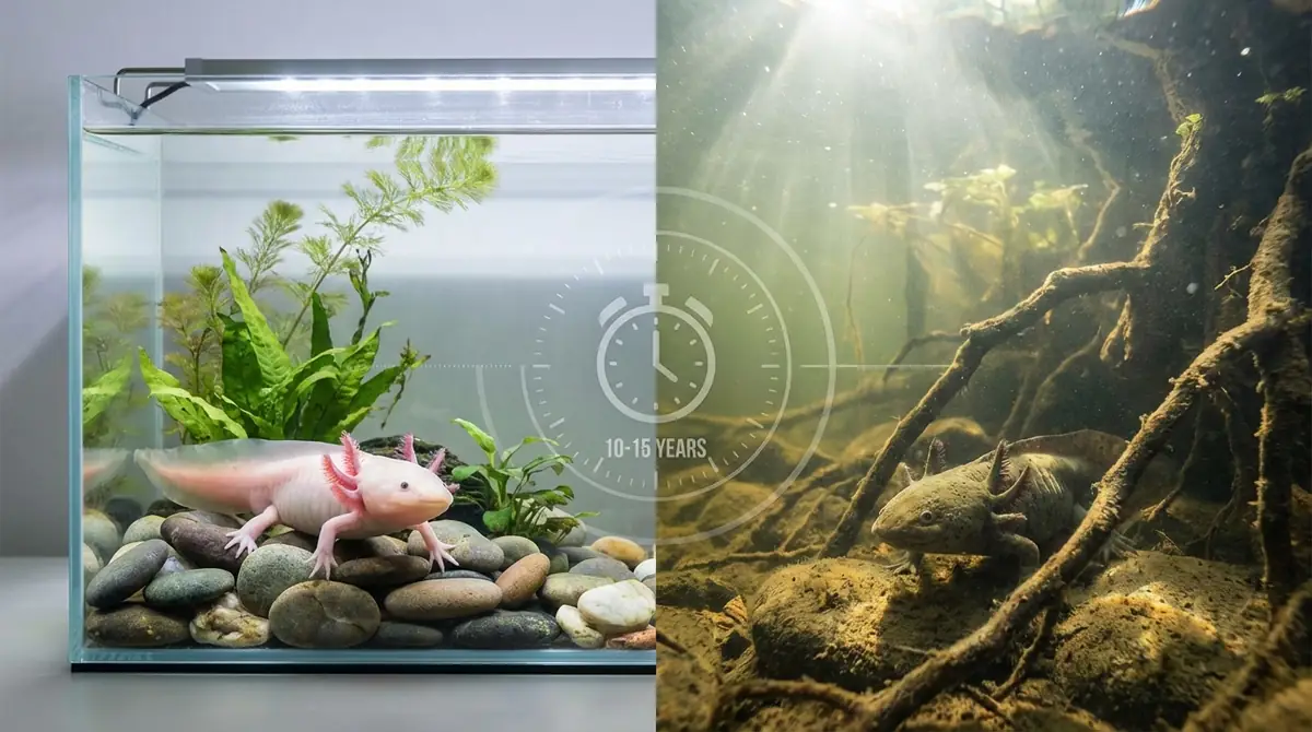 ウーパールーパーの寿命は平均10〜15年【飼育下と野生の違い】