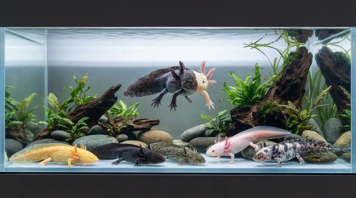 ウーパールーパーのカラーモルフ一覧とハーフカラーの組み合わせ