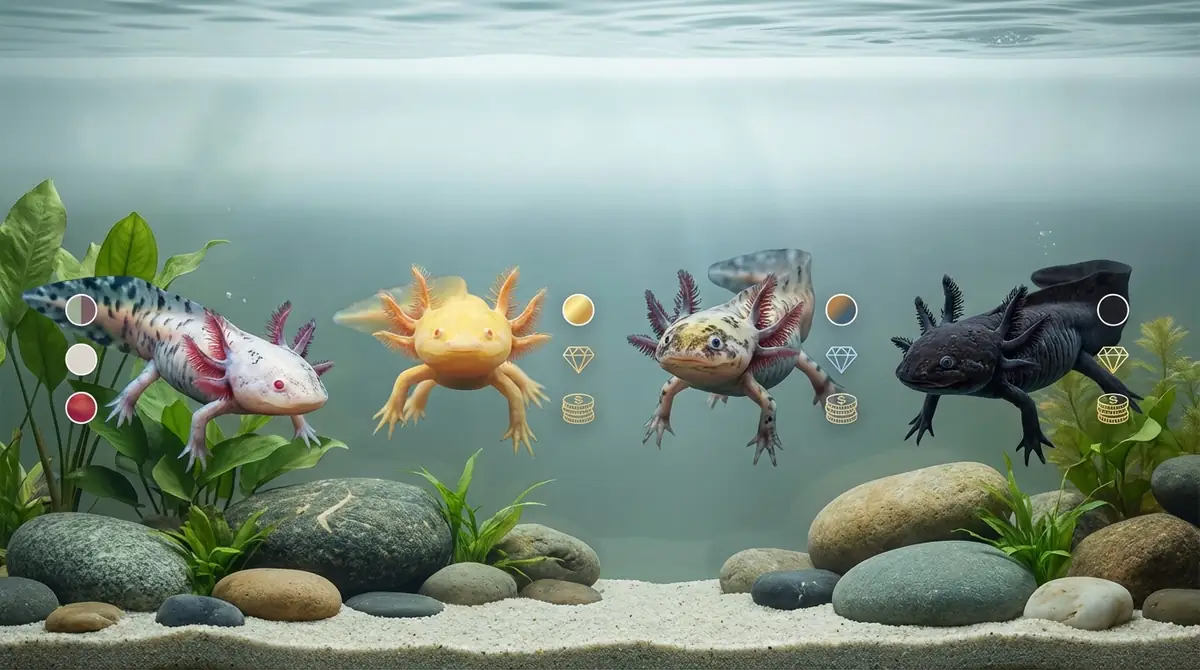 【比較表】ウーパールーパーのレア種類｜特徴・希少度・価格を一目で確認