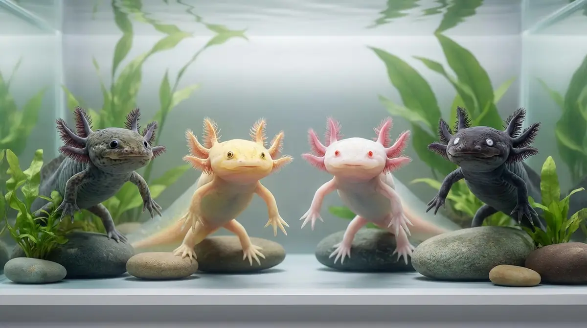 ウーパールーパーの目の色は主に4種類【黒目・金環・赤目・白目】