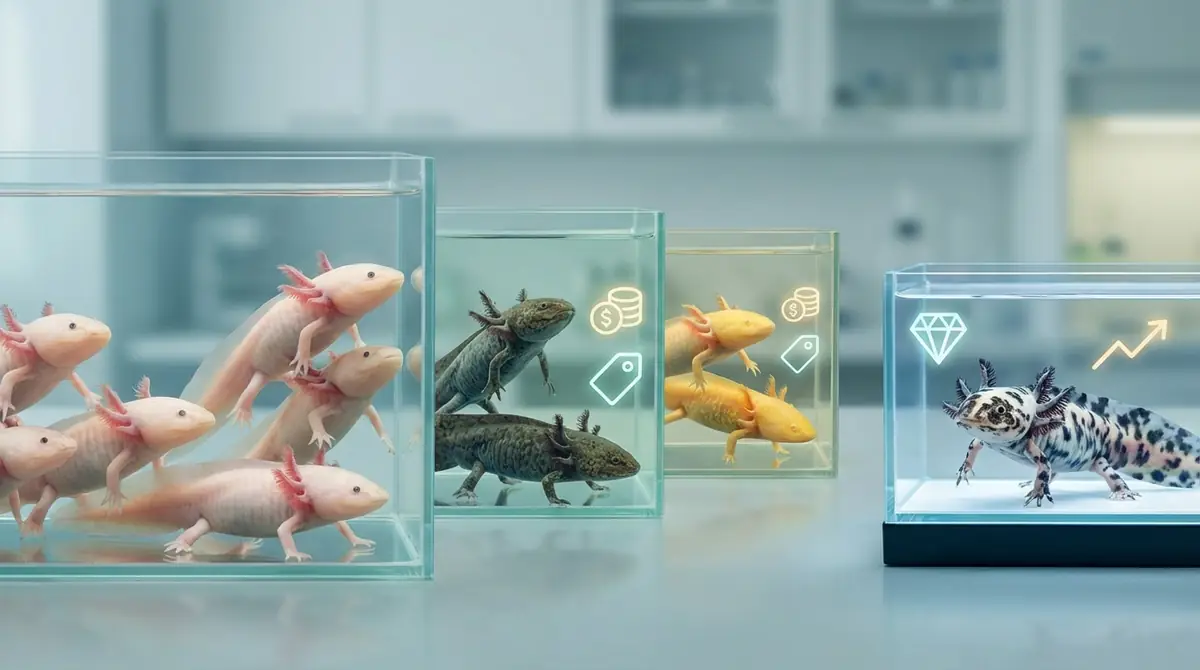 ウーパールーパーの柄別｜人気度・レア度・価格の目安