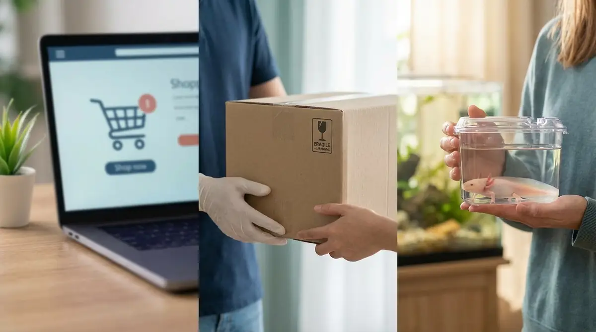 ウーパールーパー通販の注文から到着までの流れ