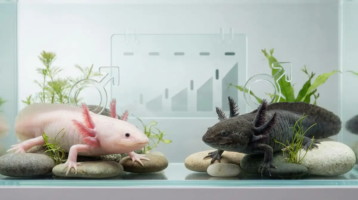 ウーパールーパーの性別がわかるのは生後10〜12ヶ月から