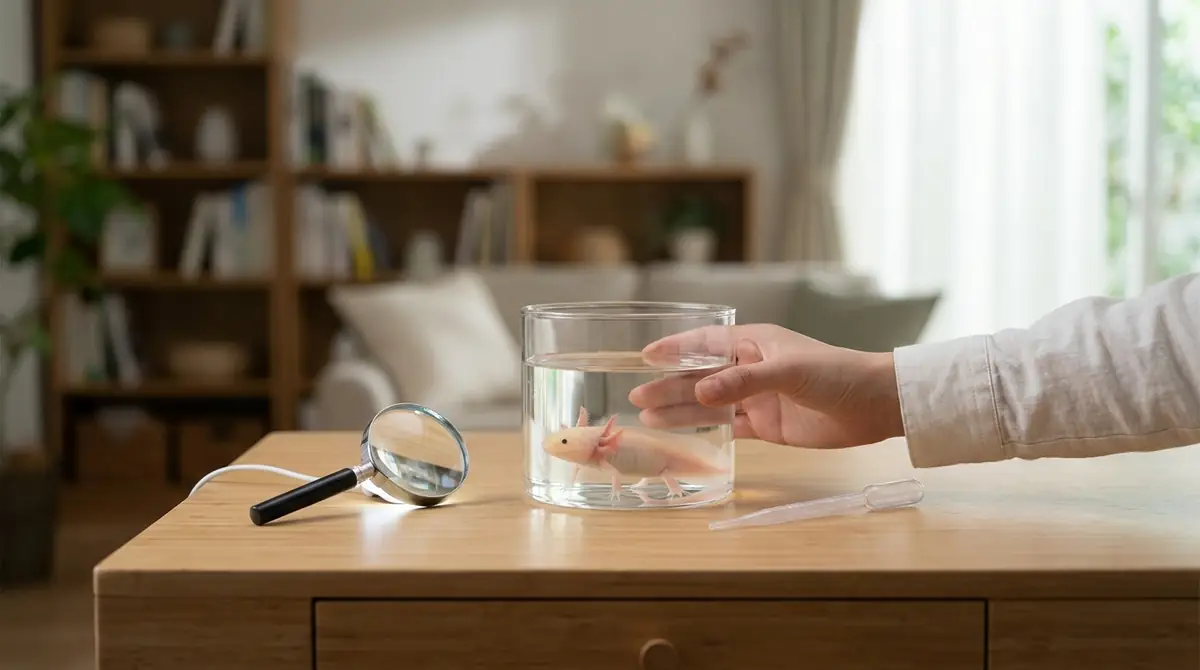 自宅でできるウーパールーパーの性別判定手順