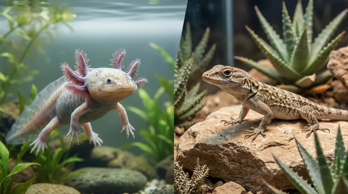 ウーパールーパーと爬虫類の違い|見分け方のポイント