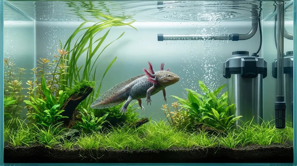 ウーパールーパーのろ過で重要な水流対策