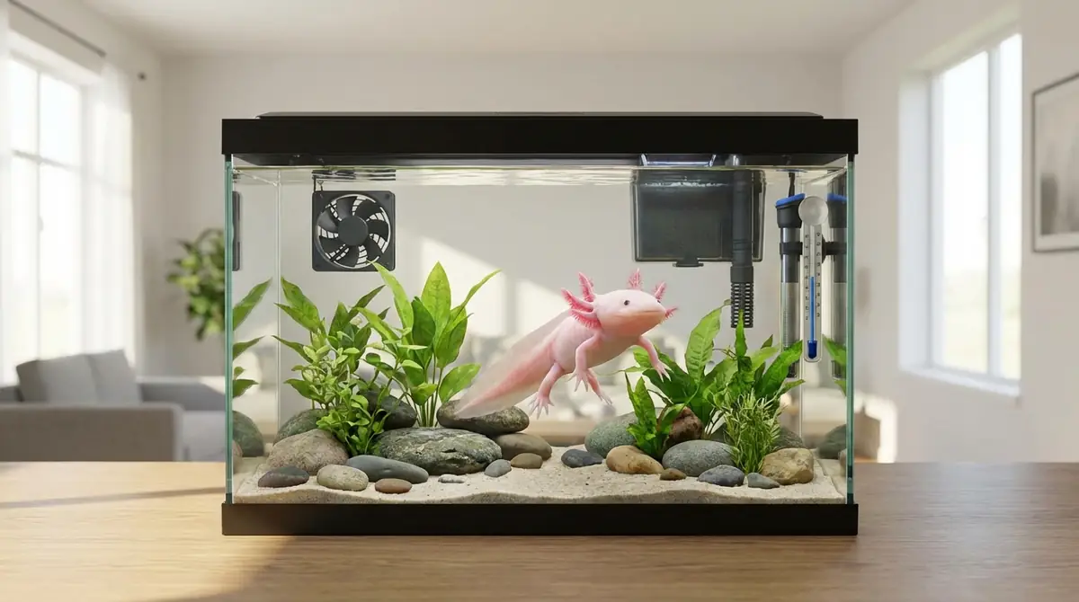 ウーパールーパー水槽セットは45cm・予算1万円・冷却対策ありが正解