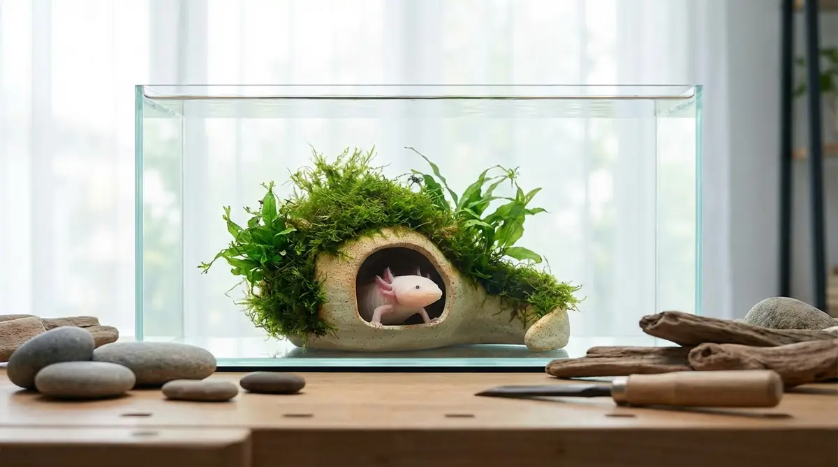 ウーパールーパーの隠れ家を自作する方法