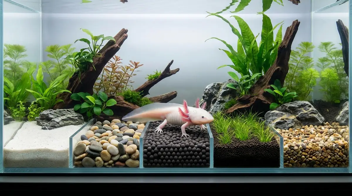 ウーパールーパーにおすすめの底砂5種類を徹底比較