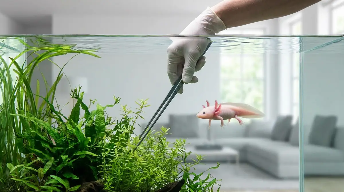 ウーパールーパー水槽の水草メンテナンス方法