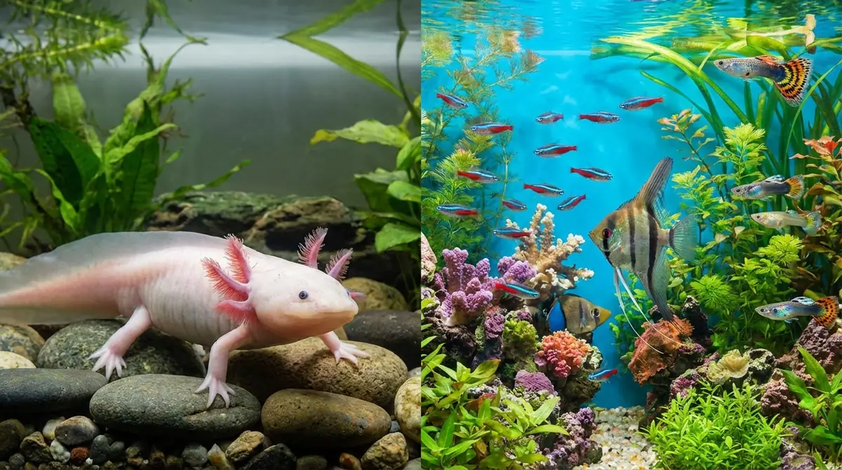 ウーパールーパーと熱帯魚の違い5つを徹底比較