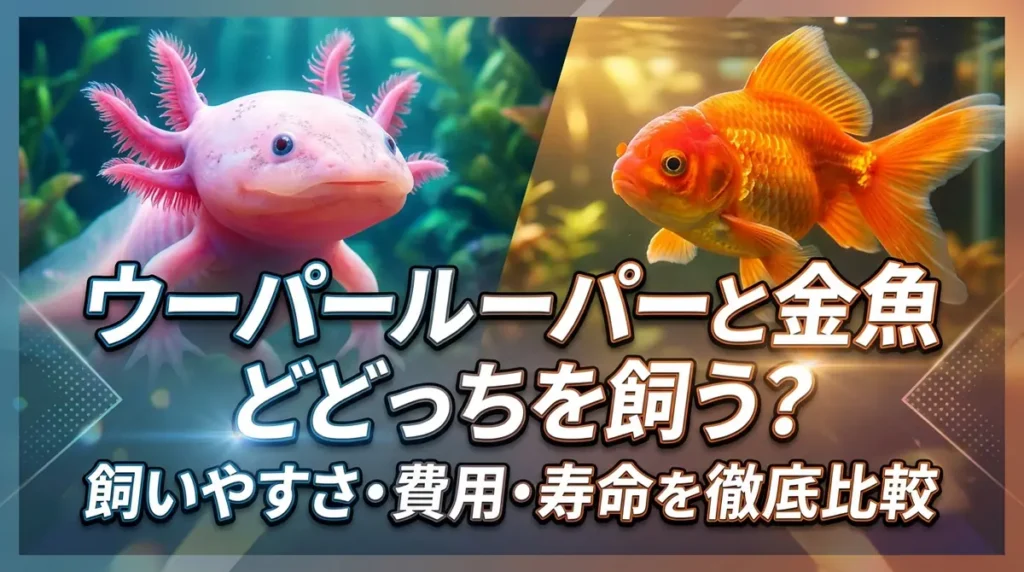 ウーパールーパーと金魚どっちを飼う？飼いやすさ・費用・寿命を徹底比較