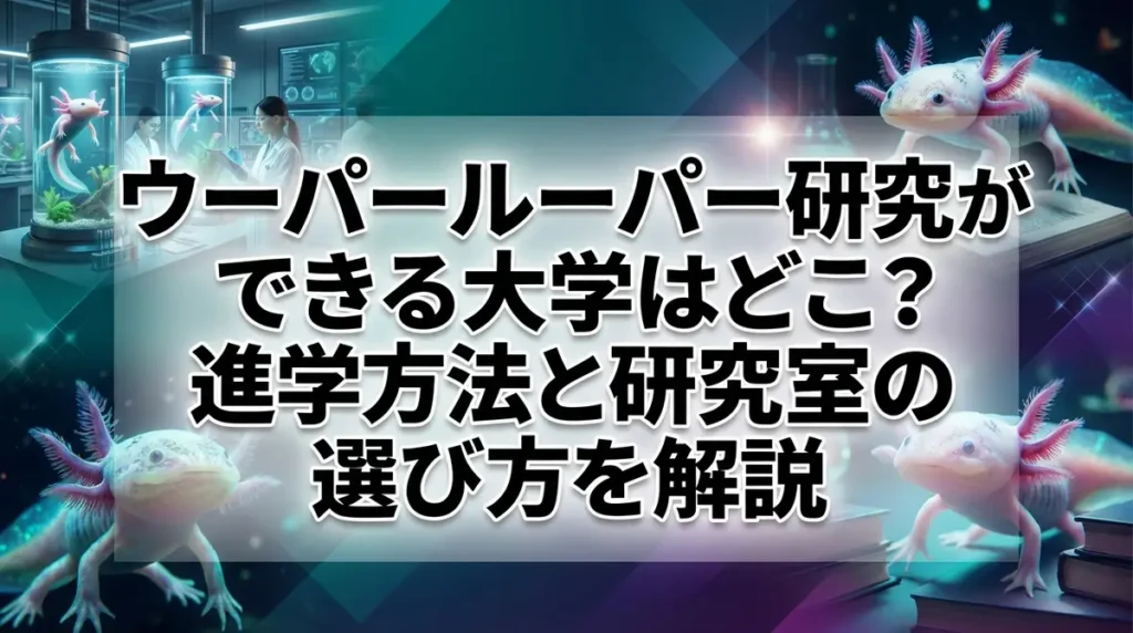 ウーパールーパー研究ができる大学はどこ？進学方法と研究室の選び方を解説