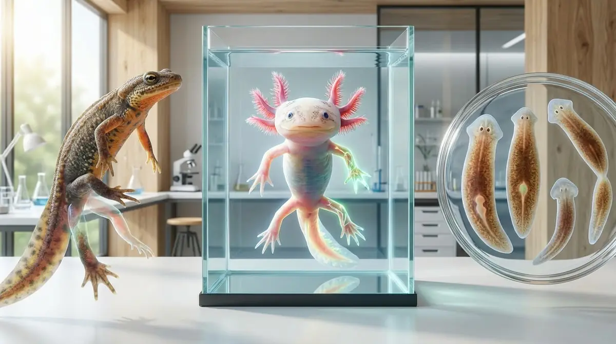 イモリ・プラナリアとの比較でわかるウーパールーパー再生能力の特異性