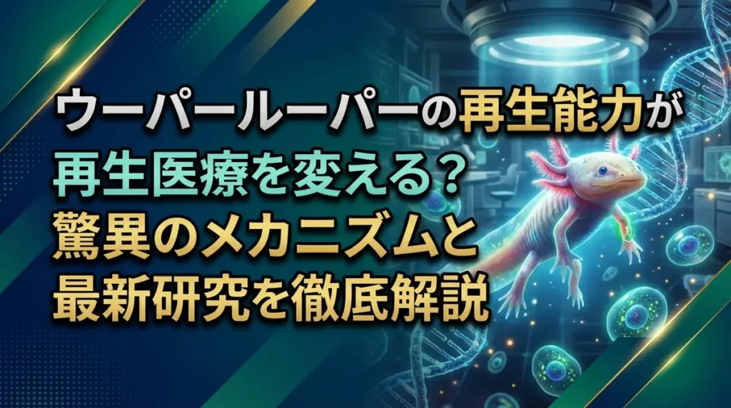 ウーパールーパーの再生能力が再生医療を変える？驚異のメカニズムと最新研究を徹底解説
