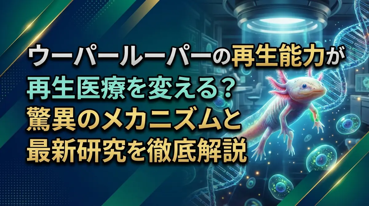 ウーパールーパーの再生能力が再生医療を変える？驚異のメカニズムと最新研究を徹底解説